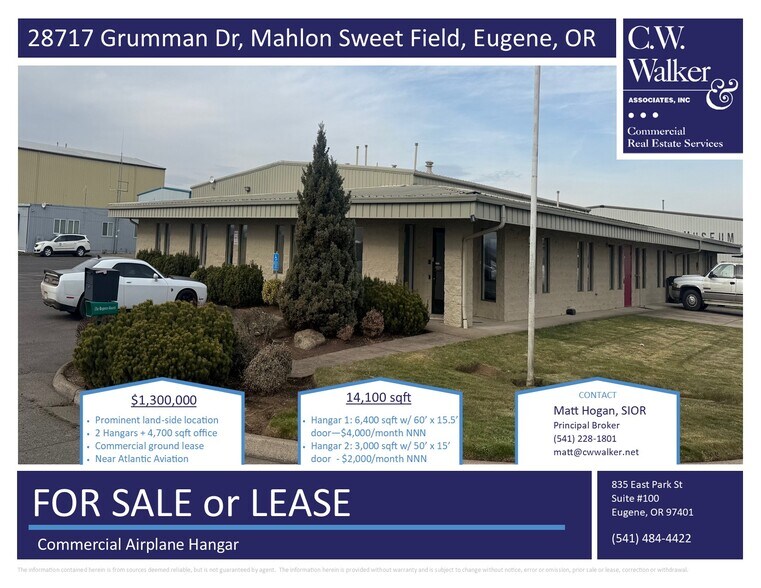 Primary Photo Of 28717 Grumman Dr, Eugene Airplane Hangar For Lease