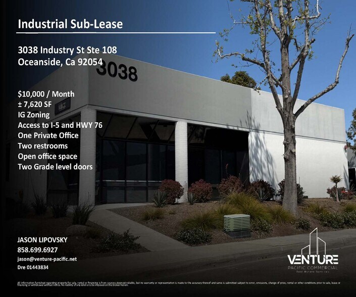 More Photos Of 3038 Industry St, Oceanside Warehouse For Lease