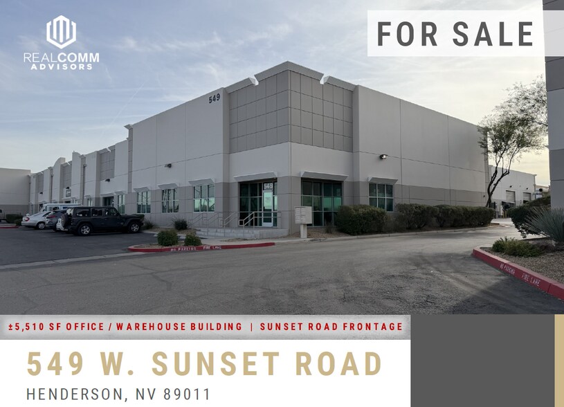 Primary Photo Of 549 W Sunset Rd, Henderson Warehouse For Sale