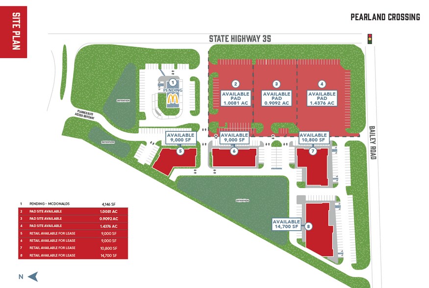 More Photos Of NWC of Bailey Road and Highway 35, Pearland Land For Lease