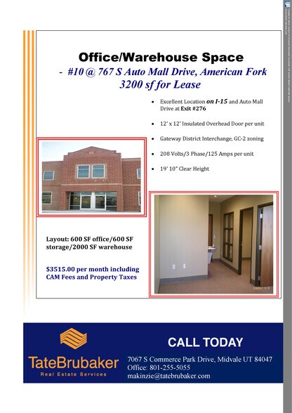 More Photos Of 767 S Auto Mall Dr, American Fork Warehouse For Lease