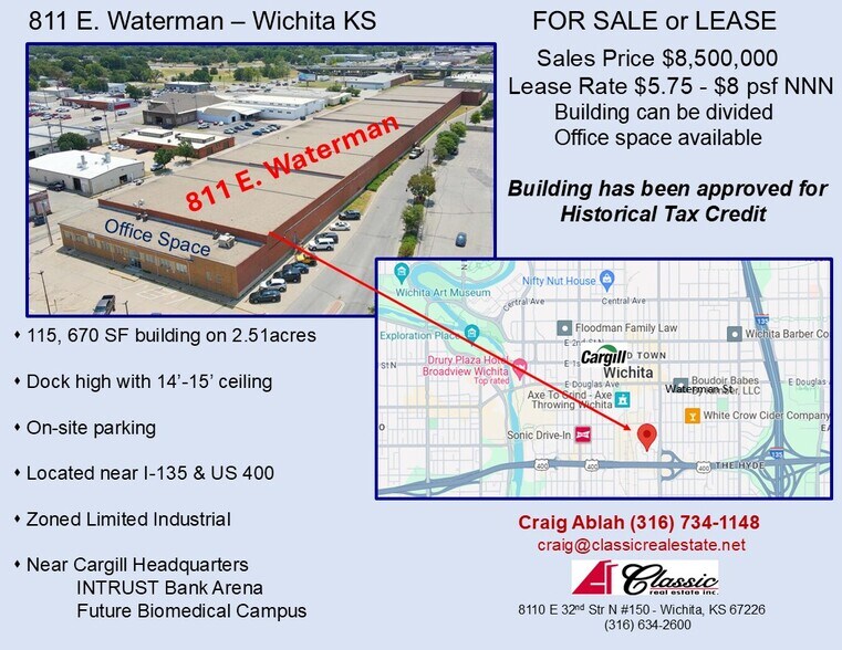 Primary Photo Of 811 E Waterman St, Wichita Warehouse For Sale