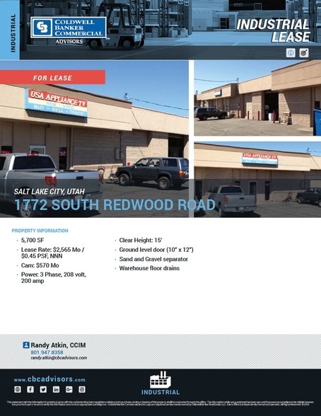 More Photos Of 1720-1788 S Redwood Rd, Salt Lake City Light Manufacturing For Lease