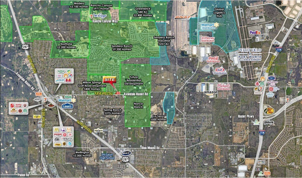 More Photos Of NWC Avondale-Haslet & Sendera Ranch Blvd, Haslet Land For Sale