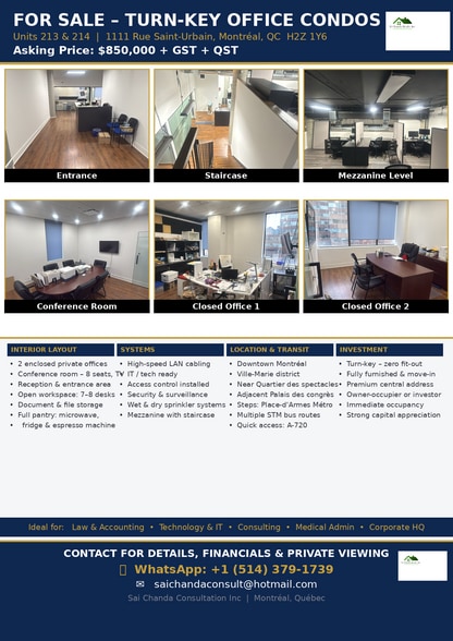 More Photos Of 1111 Rue Saint-Urbain, Montréal Office For Sale