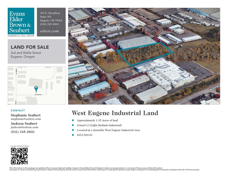 Primary Photo Of Wallis & W 3rd Ave, Eugene Land For Sale