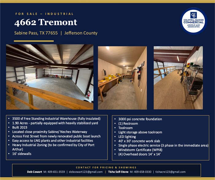 More Photos Of 4662 Tremont St, Sabine Pass Industrial For Sale