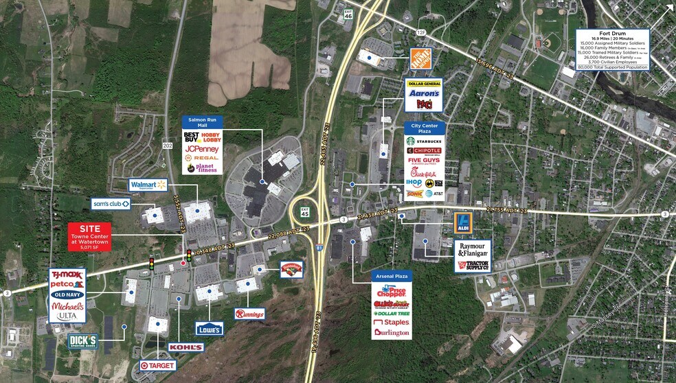 Primary Photo Of Towne Center at Watertown, Watertown Restaurant For Lease
