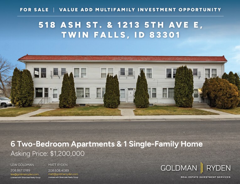 Primary Photo Of 518 Ash St, Twin Falls Apartments For Sale