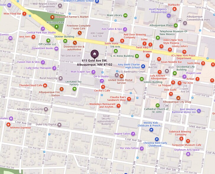 More Photos Of 615 Gold Ave SW, Albuquerque Storefront For Lease