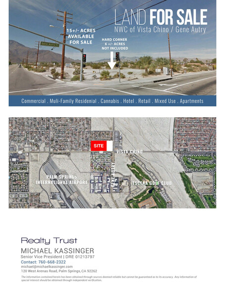 Primary Photo Of Vista Chino @ Gene Autry, Palm Springs Land For Sale