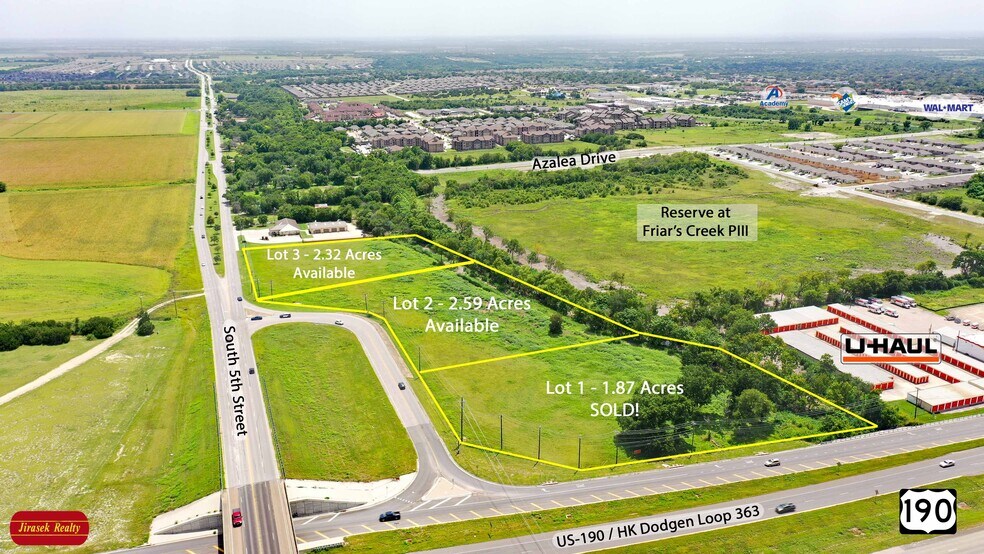 More Photos Of SW HK Dodgen Loop 363 & S 5th St @ State Hwy 36, Temple Land For Sale
