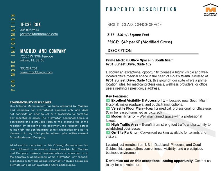 More Photos Of 6701 Sunset Dr, Miami Medical For Lease