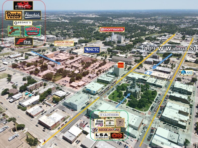 More Photos Of 109 W Walnut St, Denton Storefront For Lease