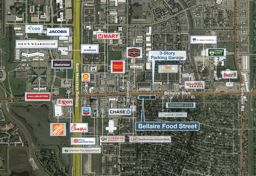 More Photos Of 9393 Bellaire Blvd, Houston General Retail For Lease