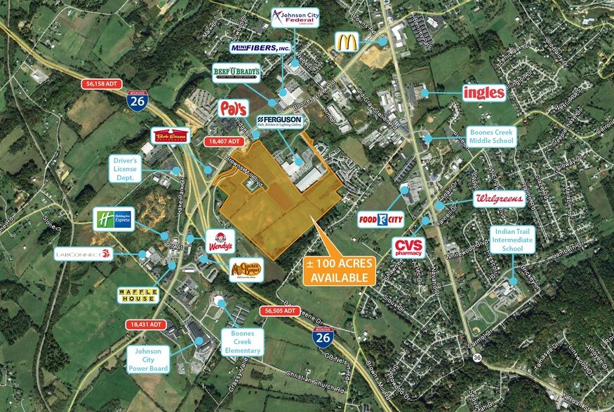More Photos Of Boones Creek RD. and I-26, Johnson City Land For Lease