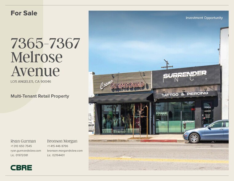 Primary Photo Of 7365 Melrose Ave, Los Angeles Storefront Retail Office For Sale