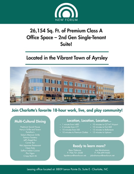 More Photos Of 2015 Ayrsley Town Blvd, Charlotte Unknown For Lease