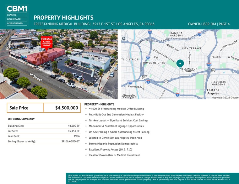 More Photos Of 3513 E 1st St, Los Angeles General Retail For Sale