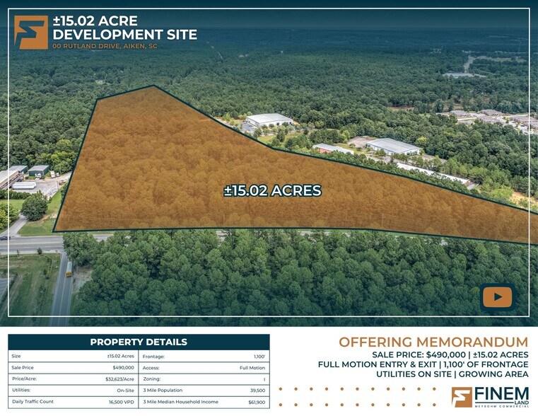 Primary Photo Of 00 Rutland Drive, Aiken Land For Sale