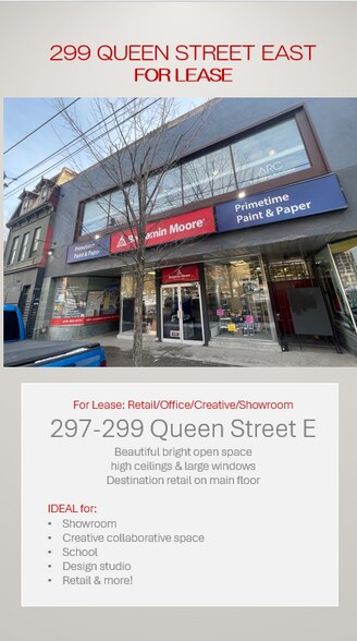 Primary Photo Of 297-299 Queen St E, Toronto Storefront For Lease