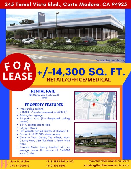 More Photos Of 245 Tamal Vista Blvd, Corte Madera Freestanding For Lease