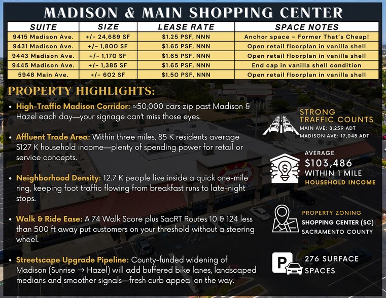 More Photos Of 9407-9417 Madison Ave, Orangevale Unknown For Lease