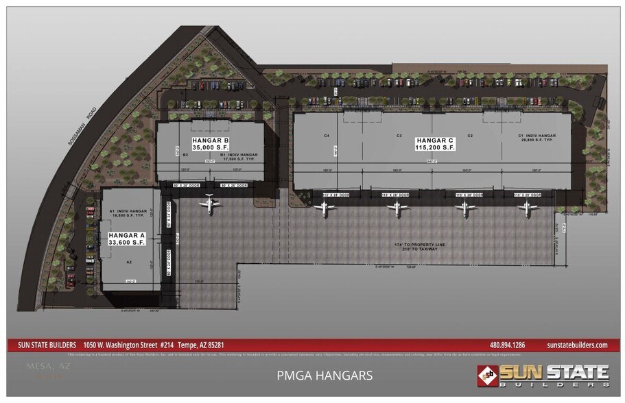 More Photos Of 5559 S Sossaman Rd, Mesa Airplane Hangar For Lease