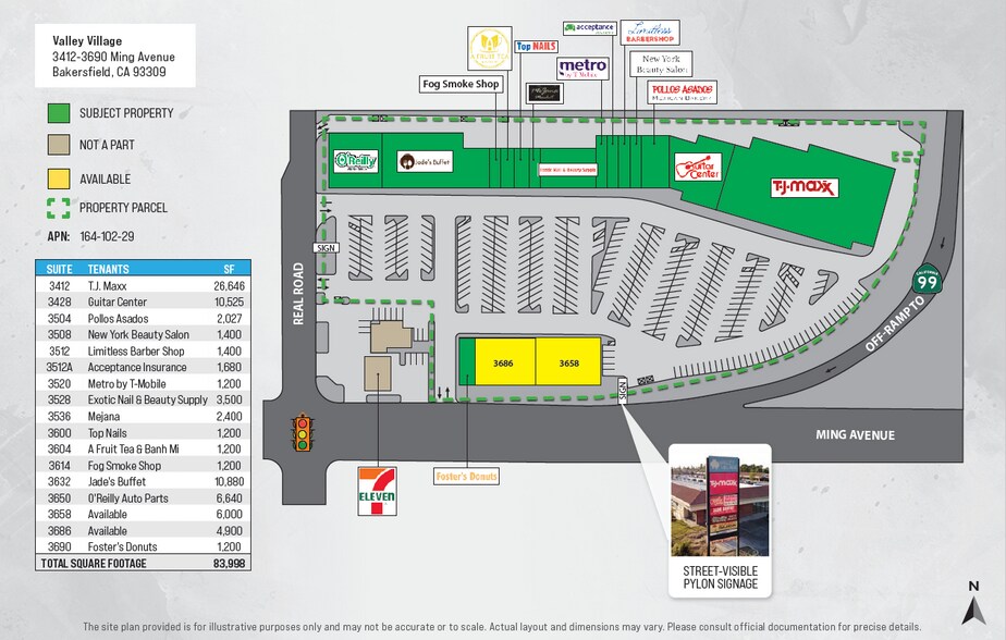More Photos Of 3412-3690 Ming Ave, Bakersfield General Retail For Sale