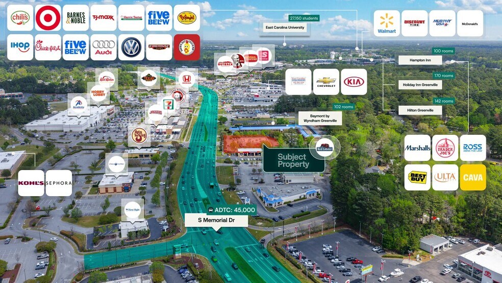 More Photos Of 3501 S Memorial Dr, Greenville Restaurant For Sale