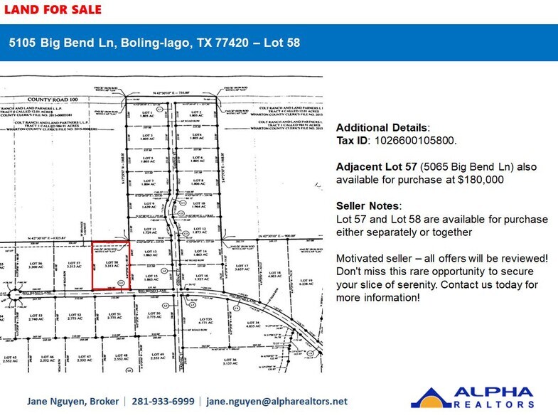 More Photos Of 5105 Big Bend Ln, Boling Land For Sale