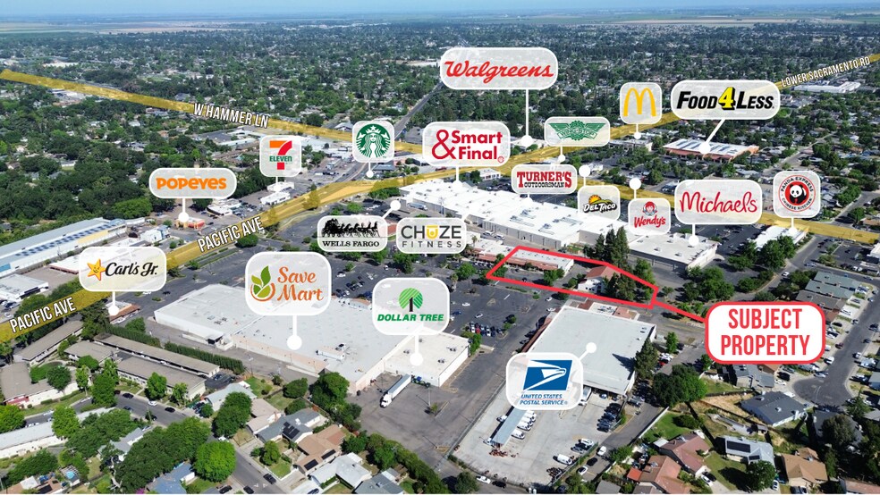 More Photos Of 7604-7610 Pacific Ave, Stockton General Retail For Lease