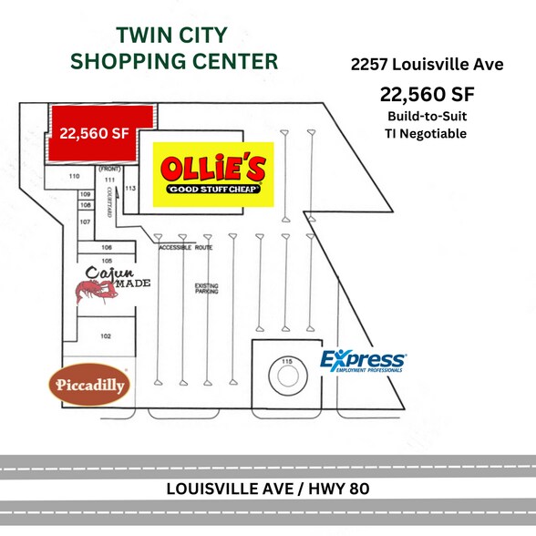 More Photos Of 2215-2257 Louisville Ave, Monroe Storefront For Lease