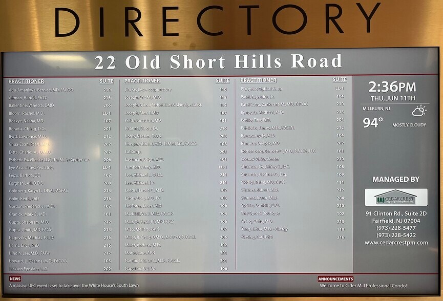 More Photos Of 22 Old Short Hills Rd, Livingston Medical For Lease