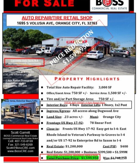 Primary Photo Of 1695 S Volusia Ave, Orange City Auto Repair For Sale