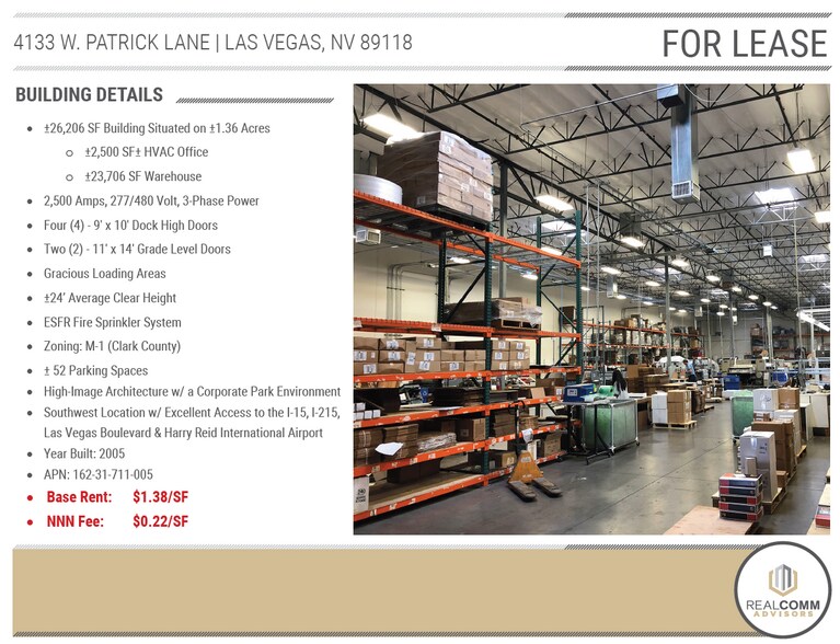 More Photos Of 4133 W Patrick Ln, Las Vegas Warehouse For Lease