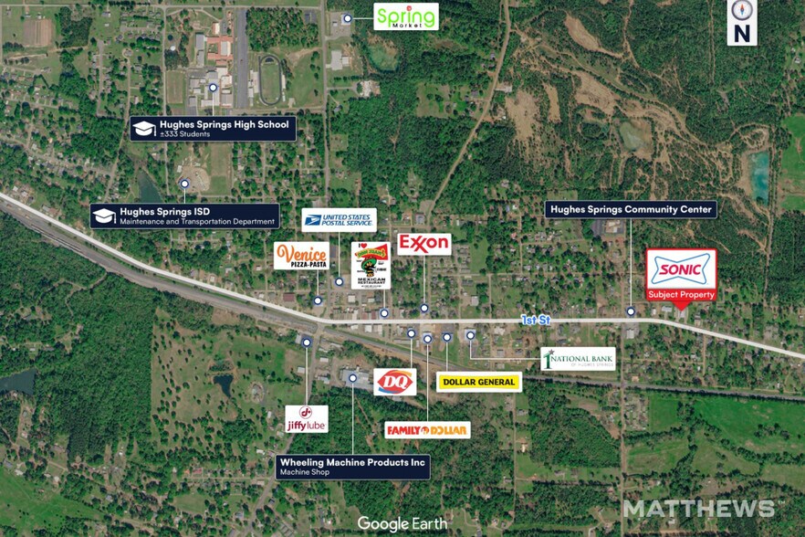 Primary Photo Of 1006 E First St, Hughes Springs Fast Food For Sale