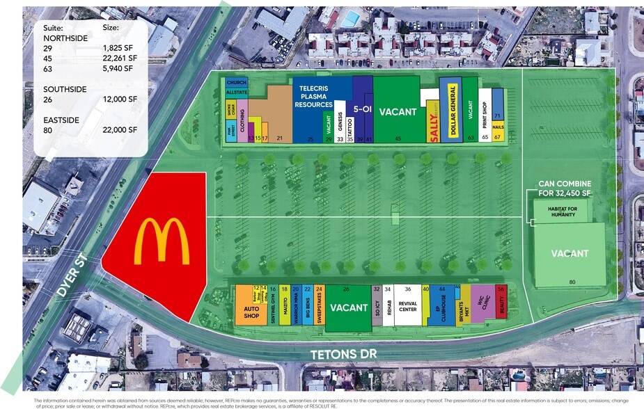 More Photos Of 8500 Dyer St, El Paso Storefront For Lease