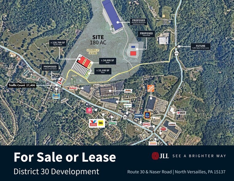 More Photos Of District 30 Development, Route 30 & Naser Road, North Versailles, PA, North Versailles Land For Lease