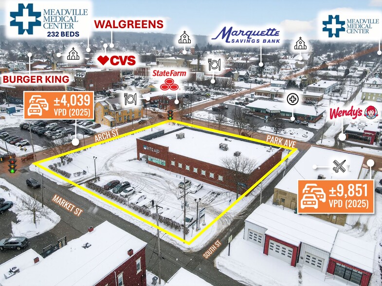 Primary Photo Of 975 Market St, Meadville Drugstore For Sale