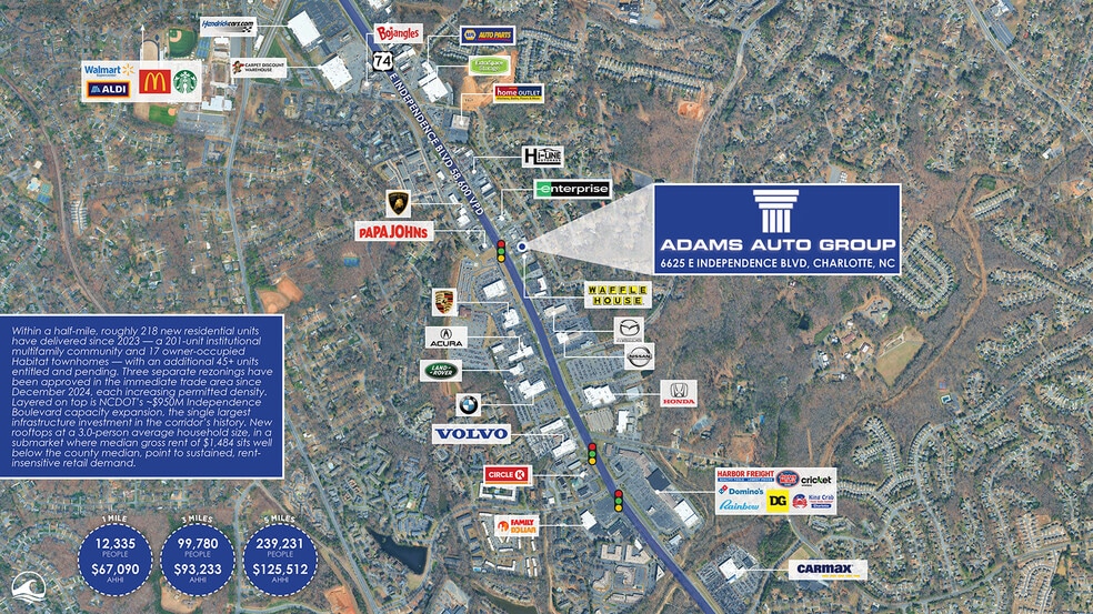 More Photos Of 6625 E Independence Blvd, Charlotte Showroom For Sale