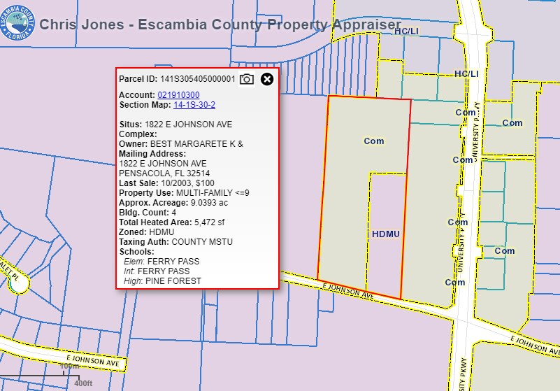 1822 E Johnson Ave, Pensacola, FL 32514 Land For Sale