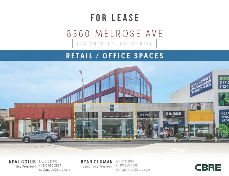 More Photos Of 8360 Melrose Ave, Los Angeles Storefront Retail Office For Sale