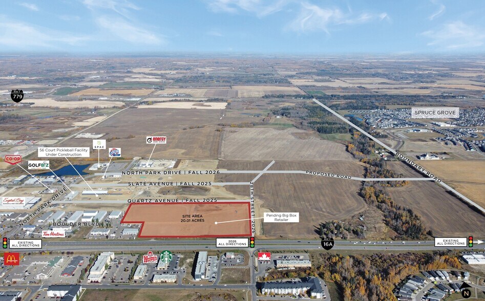 More Photos Of Highway 16A & Veterans Blvd, Stony Plain Land For Lease