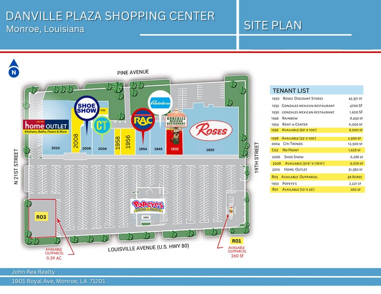 More Photos Of 1900-2020 Louisville Ave, Monroe General Retail For Lease