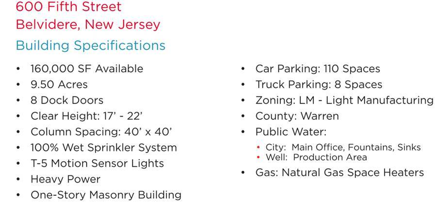 More Photos Of 600 5th Ave, Belvidere Warehouse For Sale