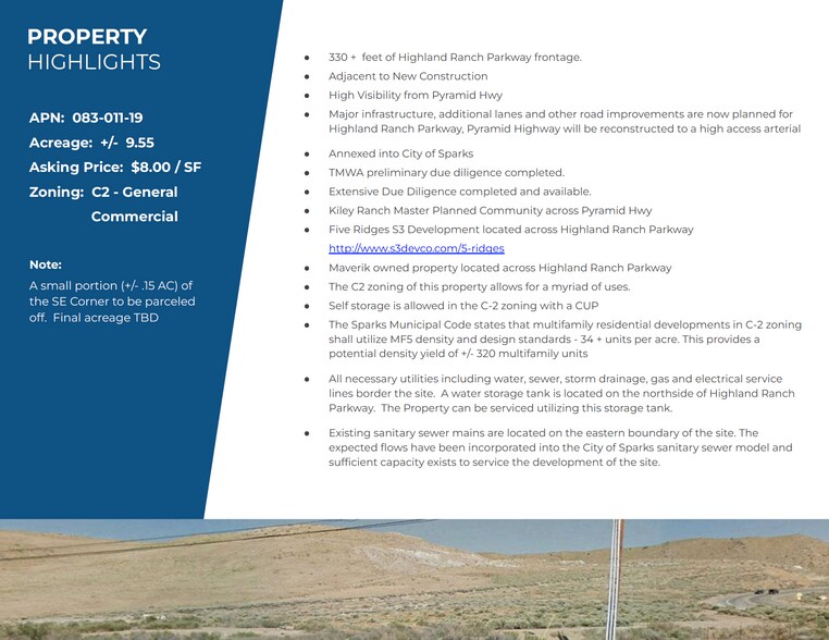 More Photos Of 7750 Pyramid Hwy, Sparks Land For Sale