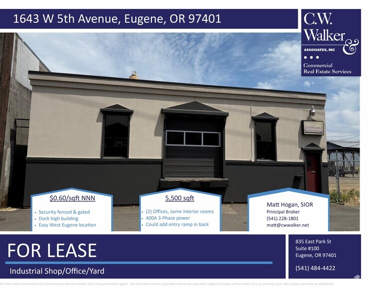 Primary Photo Of 1643 W 5th Ave, Eugene Light Manufacturing For Lease