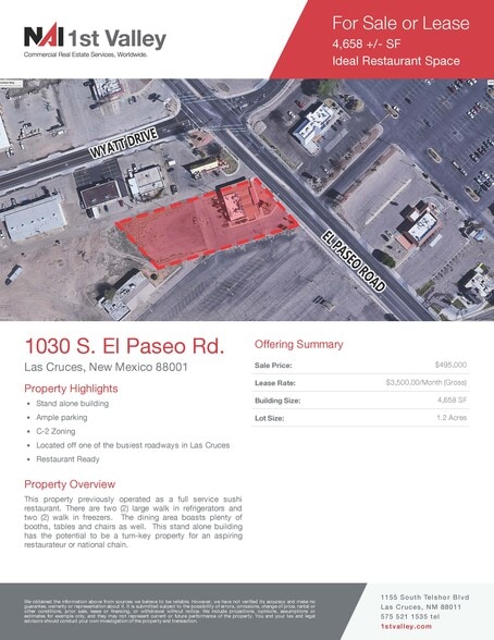 More Photos Of 1030 El Paseo Rd, Las Cruces Restaurant For Lease