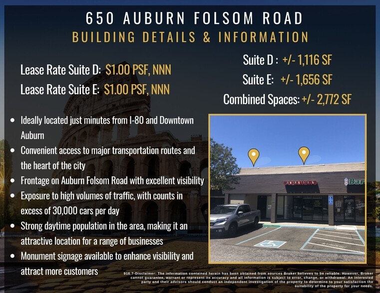 More Photos Of 650 Auburn Folsom Rd, Auburn General Retail For Lease